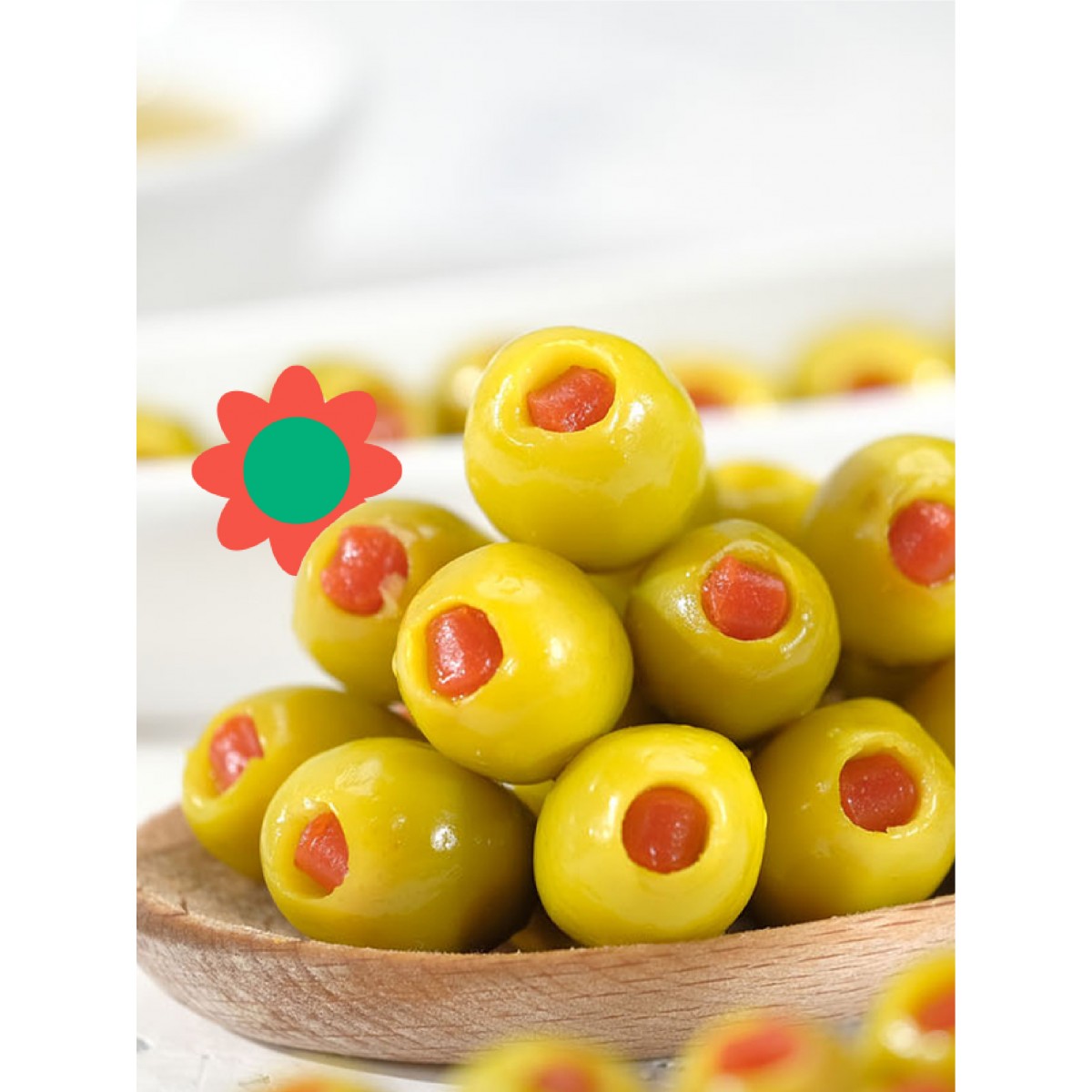 BİBERLİ YEŞİL ZEYTİN (500 gr)