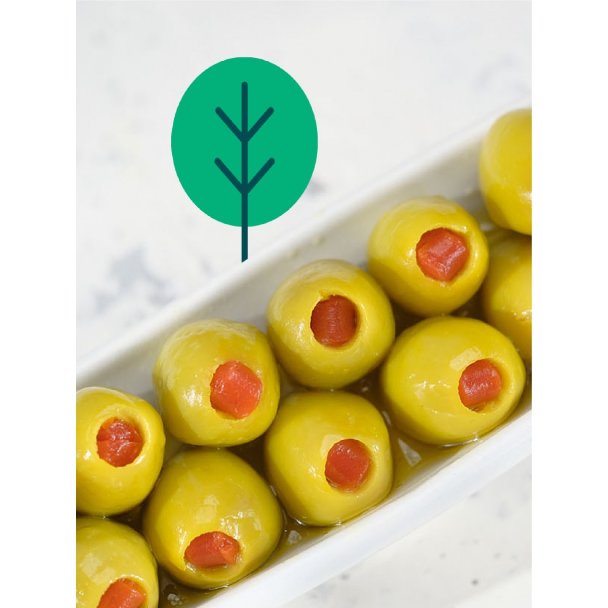BİBERLİ YEŞİL ZEYTİN (500 gr)