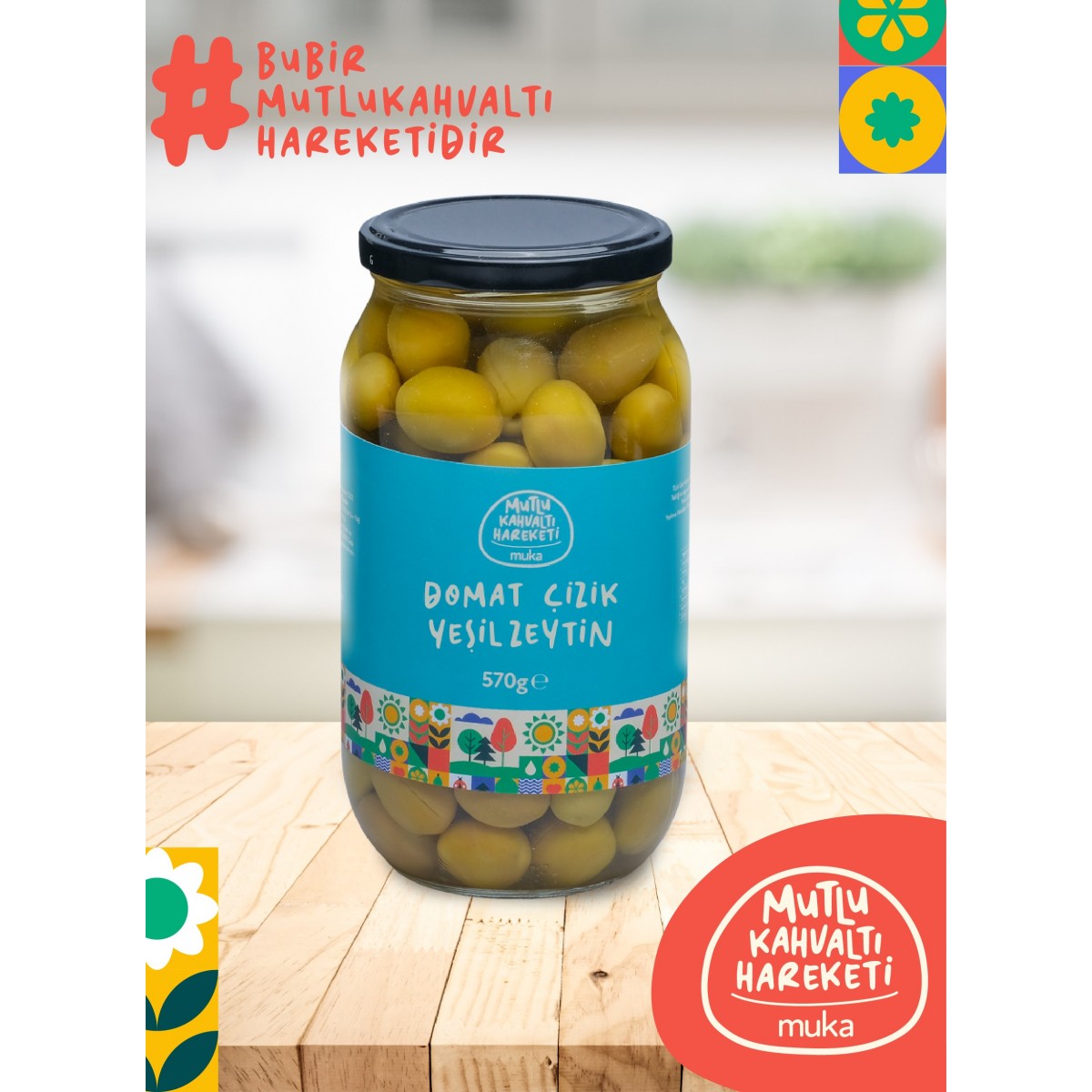 DOMAT ÇİZİK YEŞİL ZEYTİN (570 GR )
