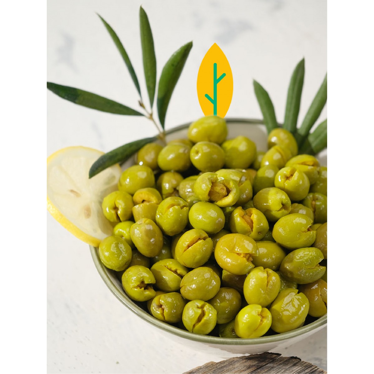 HANIMELİ KIRMA YEŞİL ZEYTİN (570 GR )