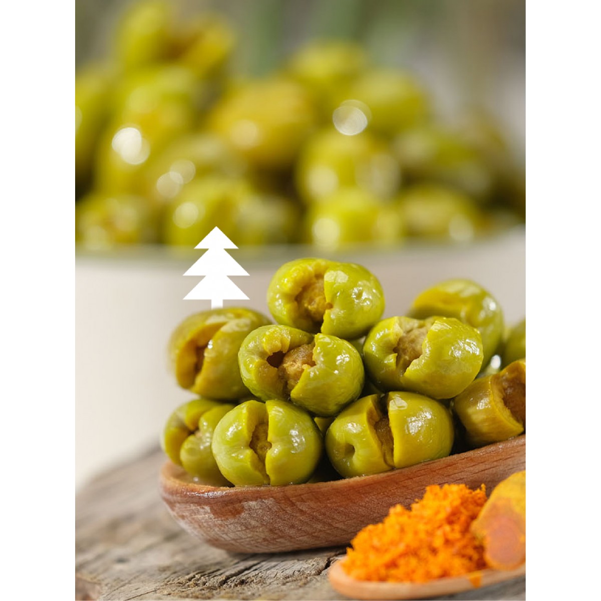 HANIMELİ KIRMA YEŞİL ZEYTİN (570 GR )